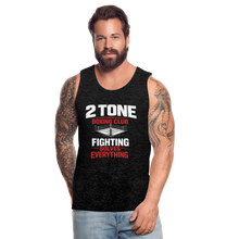 Load image into Gallery viewer, 2 Tone Fight Solves Everything Men’s Premium Tank - charcoal grey