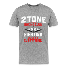 Load image into Gallery viewer, Men's Premium 2 Tone Boxing Club Fighting Solves Everything T-Shirt - heather gray