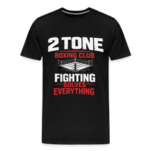 Load image into Gallery viewer, Men's Premium 2 Tone Boxing Club Fighting Solves Everything T-Shirt - black
