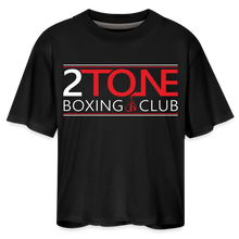 Load image into Gallery viewer, 2 Tone Logo Women's Boxy Tee - black
