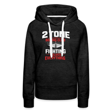Load image into Gallery viewer, Women’s Premium NEW 2 Tone Boxing Club Fighting Solves Everything Hoodie - charcoal grey
