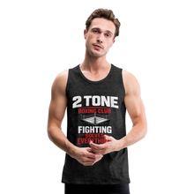 Load image into Gallery viewer, 2 Tone Fight Solves Everything Men’s Premium Tank - charcoal grey
