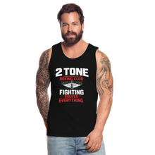 Load image into Gallery viewer, 2 Tone Fight Solves Everything Men’s Premium Tank - black
