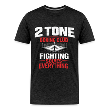Load image into Gallery viewer, Men's Premium 2 Tone Boxing Club Fighting Solves Everything T-Shirt - charcoal grey
